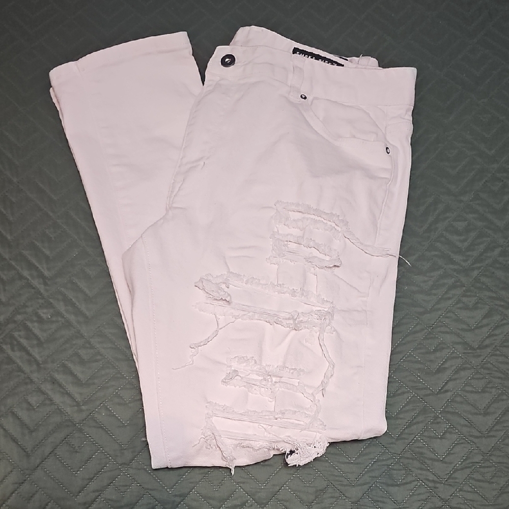 White Distressed Mens Jeans